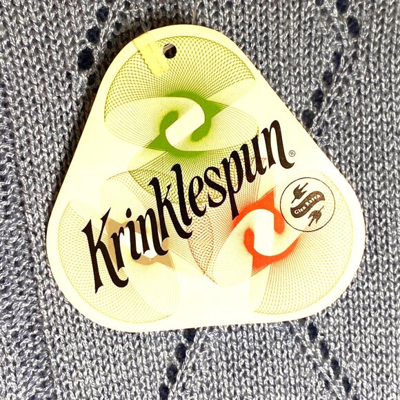 NWT Vintage Jolie Krinkle spun Blue open loose knit Womens Sweater USA Medium - Picture 6 of 7